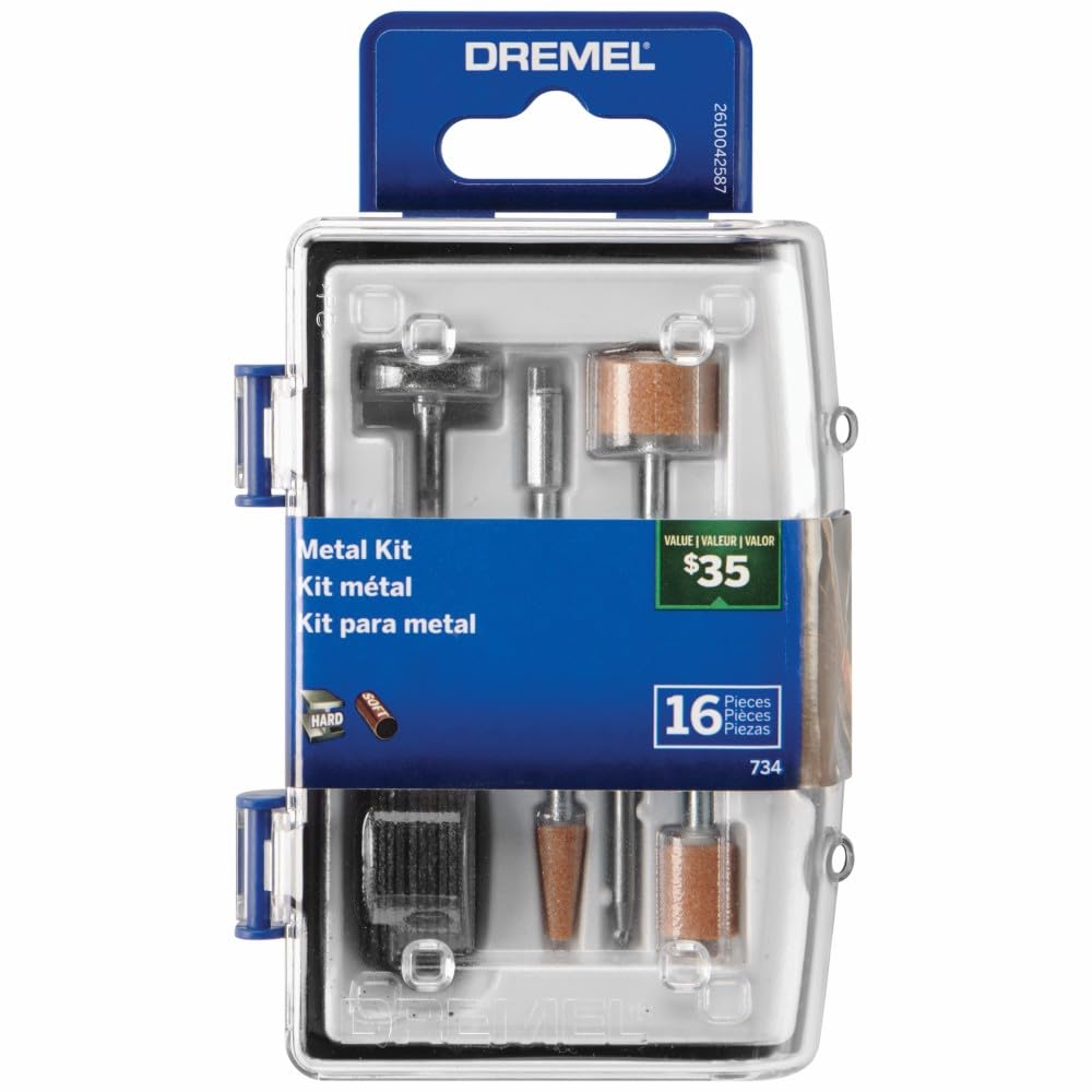 Accessoires outils rotatifs coupe métal Dremel 734-01 meulage gravure brosse acier carbone 16pcs