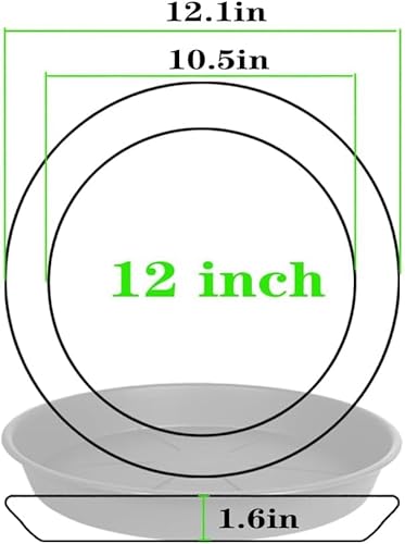 image for OVZILKI 1 Pack of Plant Saucer 12 inch, Large Heavy Duty Plastic Sauce