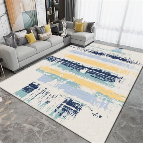 Waschbare Teppiche Niederfloriger Wohnzimmerteppich Pflegeleichter Rechteckiger Teppich Für Schlafzimmer, Schmutzabweisender Teppich, Rutschfest Komplettes Kinderzimmer 100X200Cm 3Ft 3.4''X6Ft 6.7''