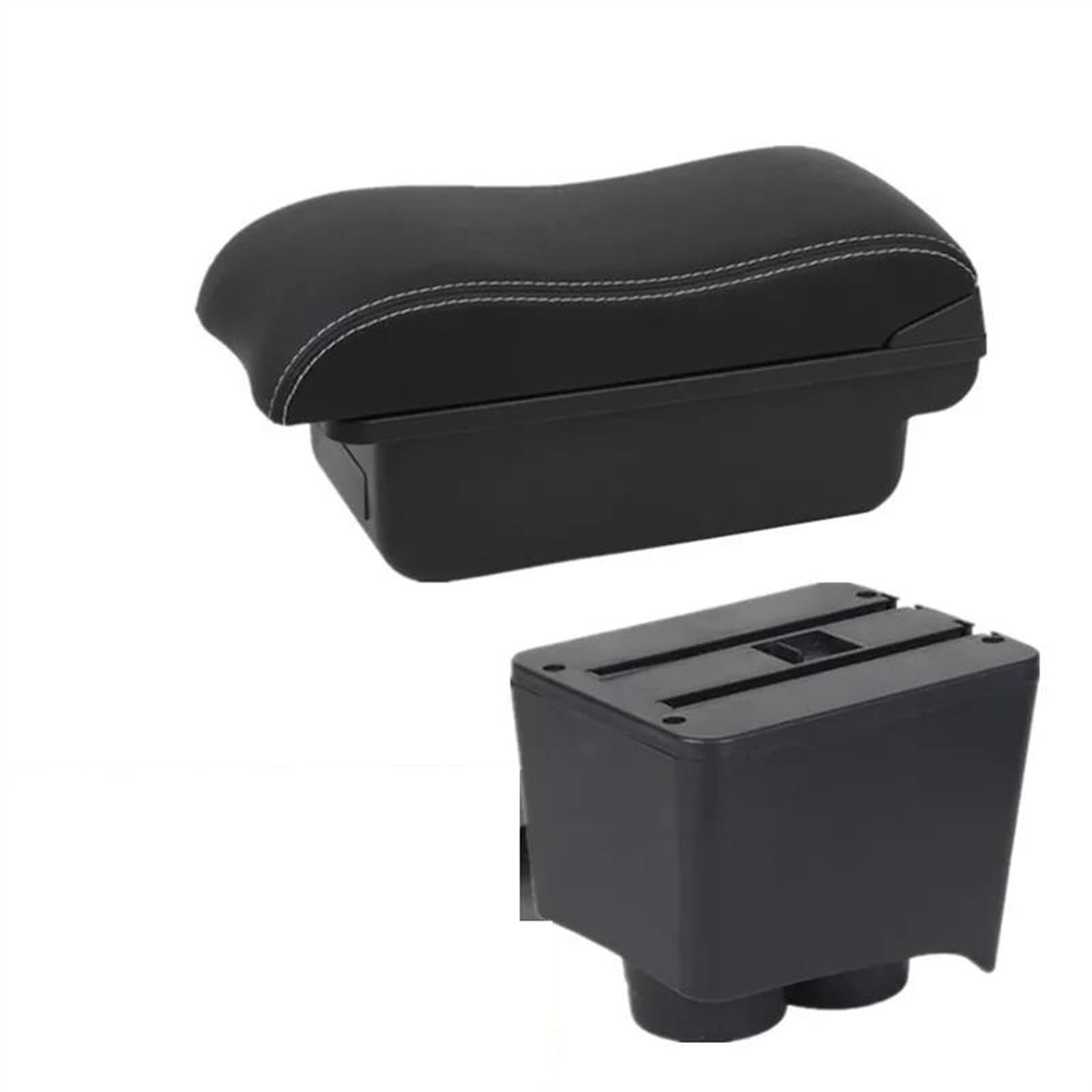 NOHEEU Car Armrest Box 2002-2009 Interior Retrofit Storage Accessories For Polo 9N 3 Mk4(A2 white line No USB)