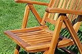 7-Fach Verstellbarer Gartenstuhl Hochlehner klappbar Verschiedene Modelle aus Teak - 4