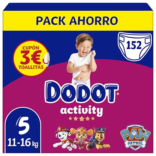Dodot Pannolini Bambino Activity Taglia 5, 152 Pannolini, 11kg-16kg, Il nostro n1 in assorbimento e comfort
