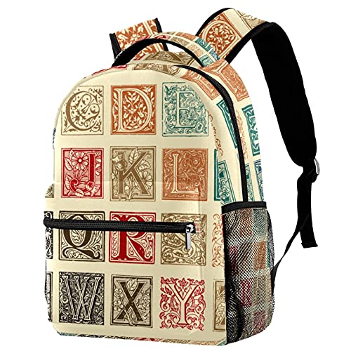 Sac à dos grand volume campus lettres vintage doté d'un porte-bouteille latéral