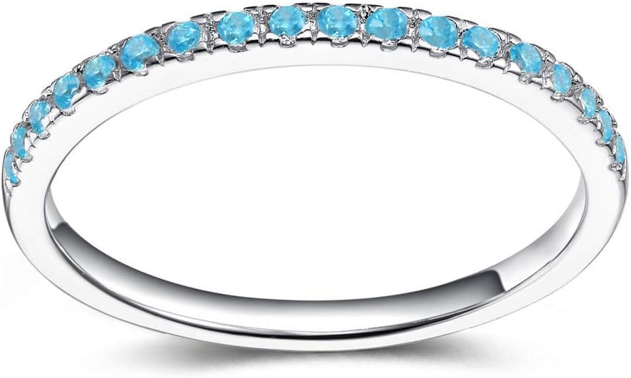 EAMTI CZ Wedding Band for Women 925 Sterling Silver Half Eternity Stackable Ring Size 3-13 - Image 2