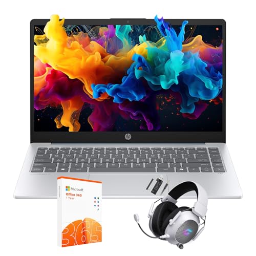 HP 14' HD Display Laptop -AMD Athlon Silver 7120U Processor, 4GB RAM, 128GB eMMC Storage, WiFi 6 -...