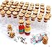 Healthcom 0.5ML Cork Bottles Vials Clear Glass Bottles Mini Tiny Jars Bottles With Corks Miniature Glass Bottle With Cork Empty Sample Jars Small,100 Botlles + 100 Screws