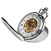OIFMKC Pocket Watch Retro Roman Numerals Pocket Watch Silver Hollow Skeleton Exquisite Mechanical Fashion Steampunk Hand Winding Watches Best Gifts