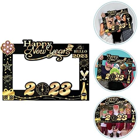 SOIMISS 2023 New Year Photo Booth Frame - Selfie Photo Booth Props Happy New Year Eva Photo Accessories Christmas Holiday Party Favor Decor Supplies