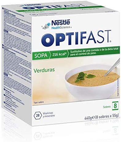 Optifast® Sopa - Verduras - 8 sobres de 55 g - Sustitutivos de comida - Ayuda para perder peso o a mantenerlo después de haberlo perdido