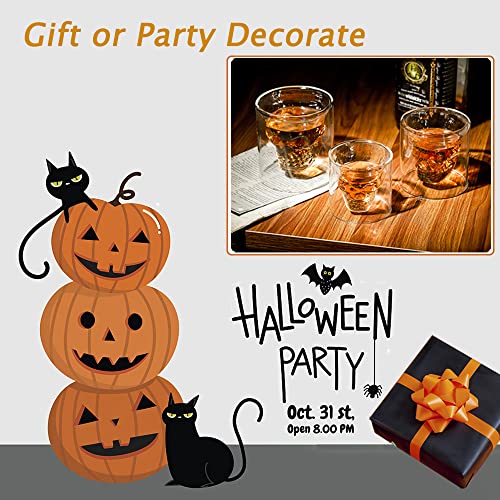 Deckaly Crystal Skull Shot Glasses Double Wall Glass Cup Set Of 4, 2.5 Oz Whiskey Shot Glasses, Party & Bar Decor Drinking Glassware For Whiskey, Vodka, And Cocktail #TOP6