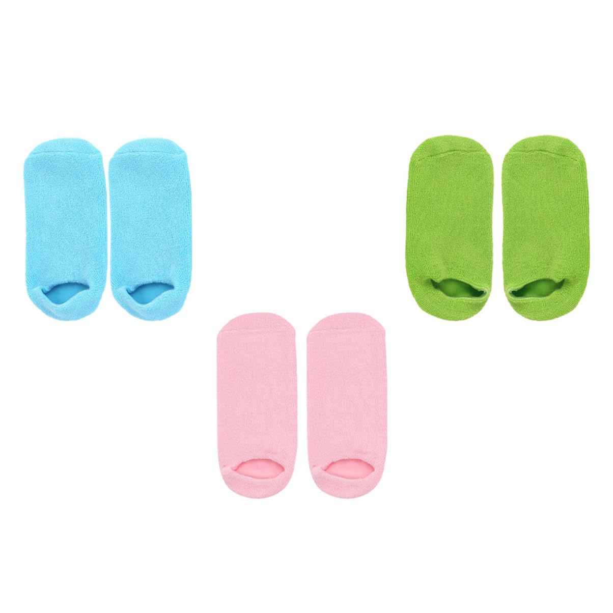 minkissy Salon Moisturizing Foot Socks Gel Foot Care Products Soft Spa Socks Anti-slip Grip Pink Green Pairs Pack