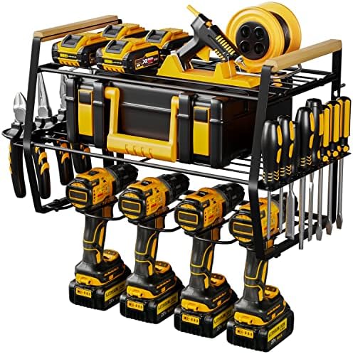 CFBF Power Tool Organizer Wall Mount,Garage Tool Organizer and Storage, Heavy Duty Drill Holder,Power Tool Storage Rack for Handheld & Power Tools