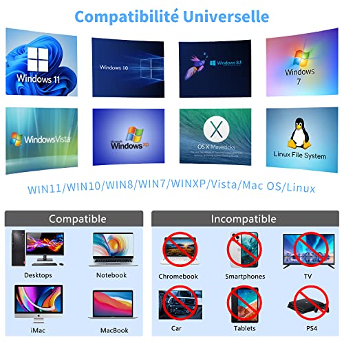Lecteur graveur CD DVD externe portable USB 3.0 Type-C rouge compatible PC portable Mac Linux