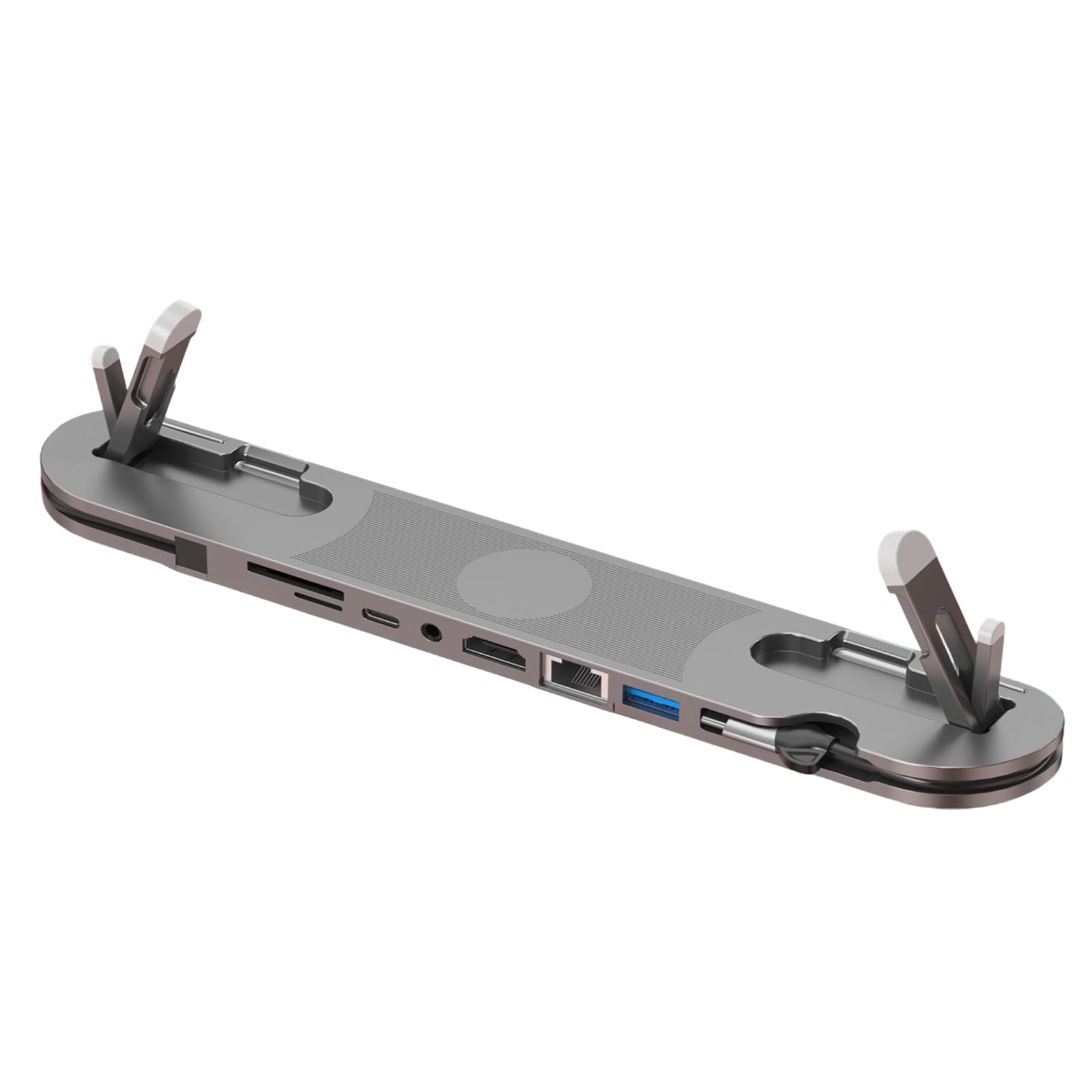 Dock con Supporto USB C Pieghevole per Porta con Ricarica PD100W Porta Ethernet 4K Dock Regolabile in Altezza per Notebook USB C Pieghevole
