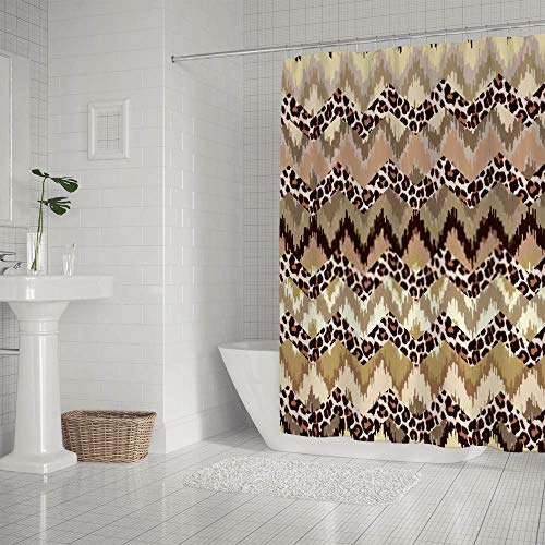 Rideau de douche imperméable CHEHONG anti-éclaboussures en tissu polyester avec crochets - 3