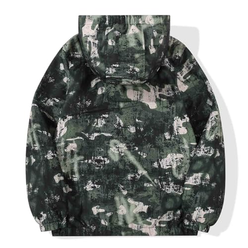 Image of SUNDAY ROSE Boys Windbreaker Jacket Hooded Lightweight Windroof Water-resistant Outdoor Coats for Kids