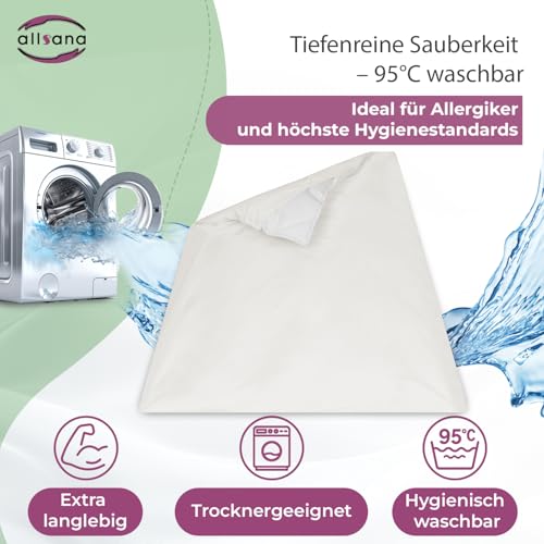 Allsana Allergiker Deckenbezug 135x200 cm | Allergie Bettwäsche | Anti Milben Encasing | Milbenschutz für Hausstauballergiker | allergendichter Bettdecken Zwischenbezug | Hohenstein Zertifiziert
