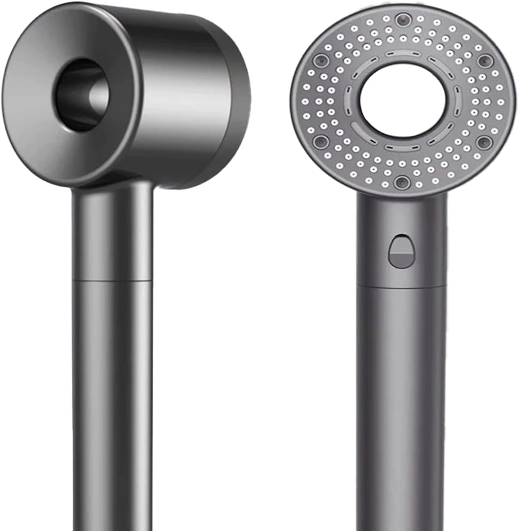 Eamufa Grey-012 High Pressure Shower Heads, Hard Water Filter Shower Head With 1.5M Shower Hose And Shower Stand,4 Spray Jet Modes With Pause Switch, Handheld Massage Filter Showerhead Grey