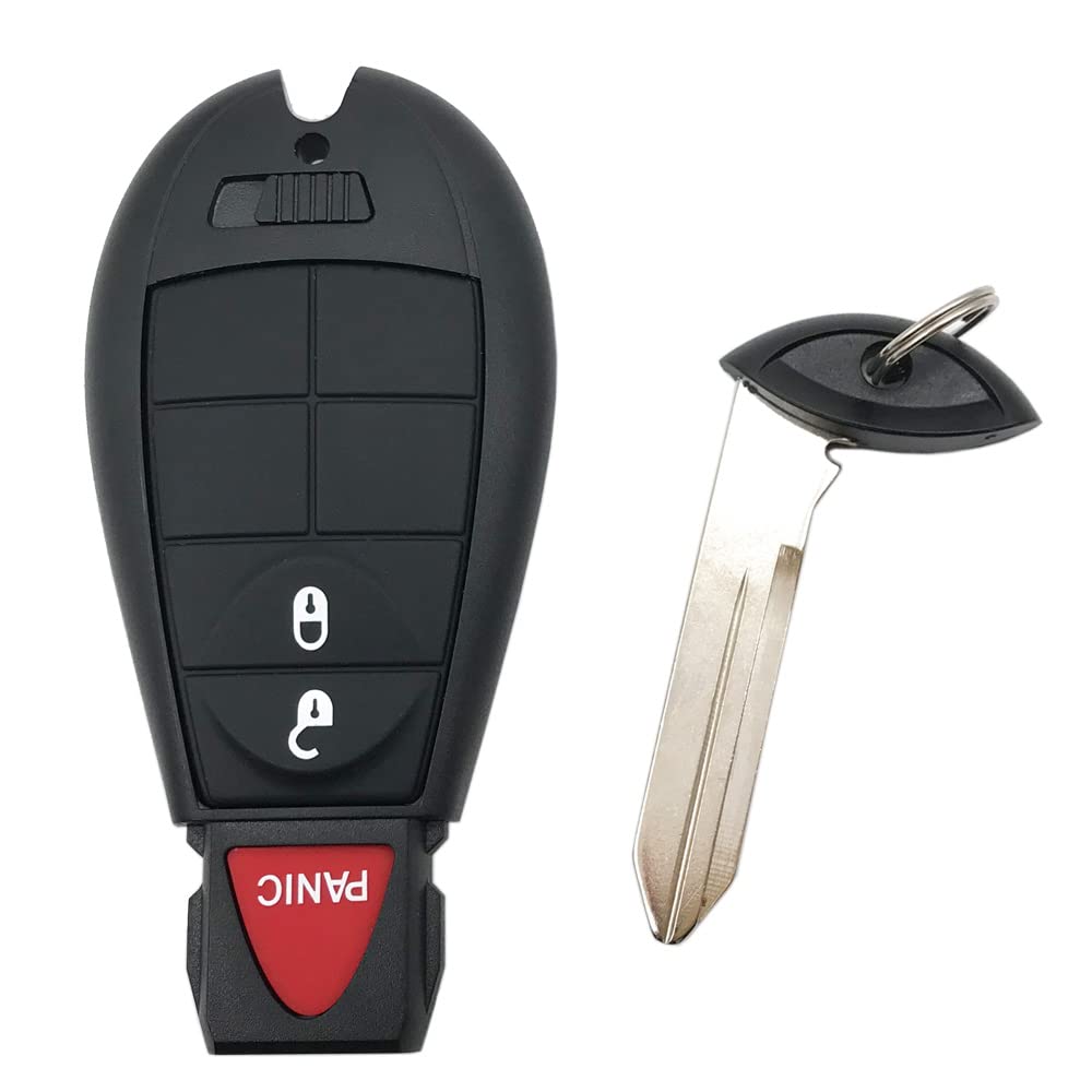 Replacement Key Fob Cover Case fit for 2013 2014 2015 2016 2017 2018 Dodge Ram 1500 2500 3500 Keyless Entry Remote key fob Shell GQ4-53T 1470A-34T
