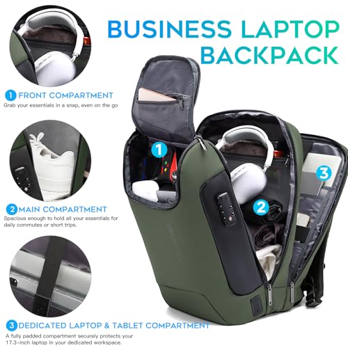 Image of BANGE Anti-Theft Backpack with USB Charging Port 17.3 Inch Business Laptop Backpack