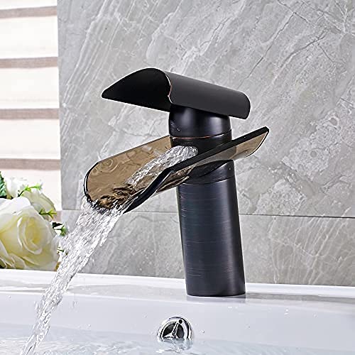 Robinet cascade en verre et laiton pour une salle de bain moderne chic