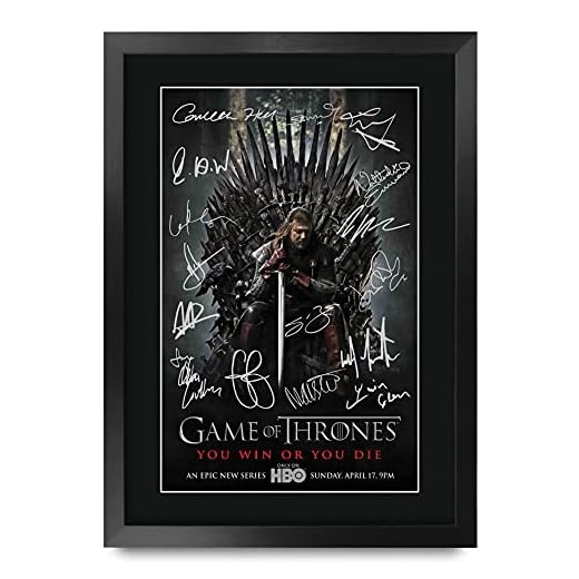 HWC Trading Foto de autógrafo impreso de Game Of Thrones The Cast Gifts para los fans de la TV Memorabilia – A3 enmarcado