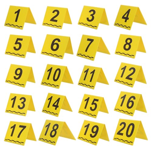 20 marcadores de identificación de evidencia con escala y numeración