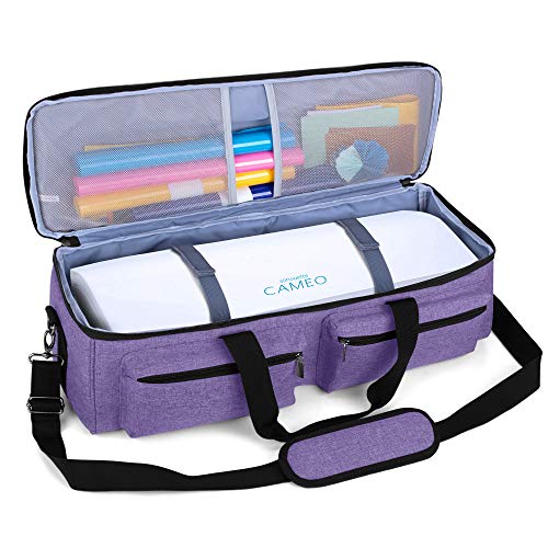 Luxja Bag for Silhouette Cameo 3, Carrying Case for Cutting Machine and Accessories, Compatible with Cricut Explore Air (Air2), Cricut Maker and Silhouette Cameo 4, Purple (Patent Pending)