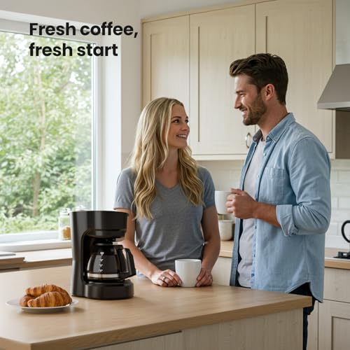 Kismile 5 Cup Coffee Maker, 0.75L Small Drip Coffee Machine with Anti-Drip Design, Dry Burn Protection, Removable Filter Funnel, Easy Mechanical Switch, Black by Kismile - Image 8