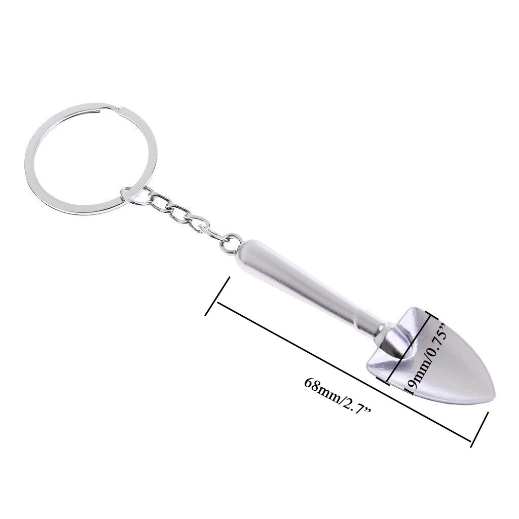 Yootop - 5 llaveros decorativos con forma de pala de aleación para bolsa, coche, oficina en casa