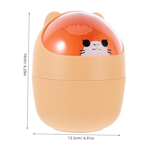 Miniatura 7 de VANZACK Mini bote de basura de plástico con tapa, amarillo, 590.6 in cúbicos