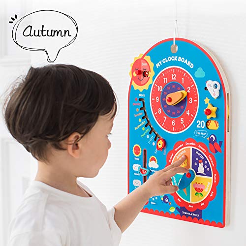 Jacootoys-8-in-1-Kids-Kalender-Leren-Klok-Houten-Educatief-Montessori-Speelgoed-voor-Peuters-Jongens-Meisjes-Kerst-Verjaardagscadeautjes