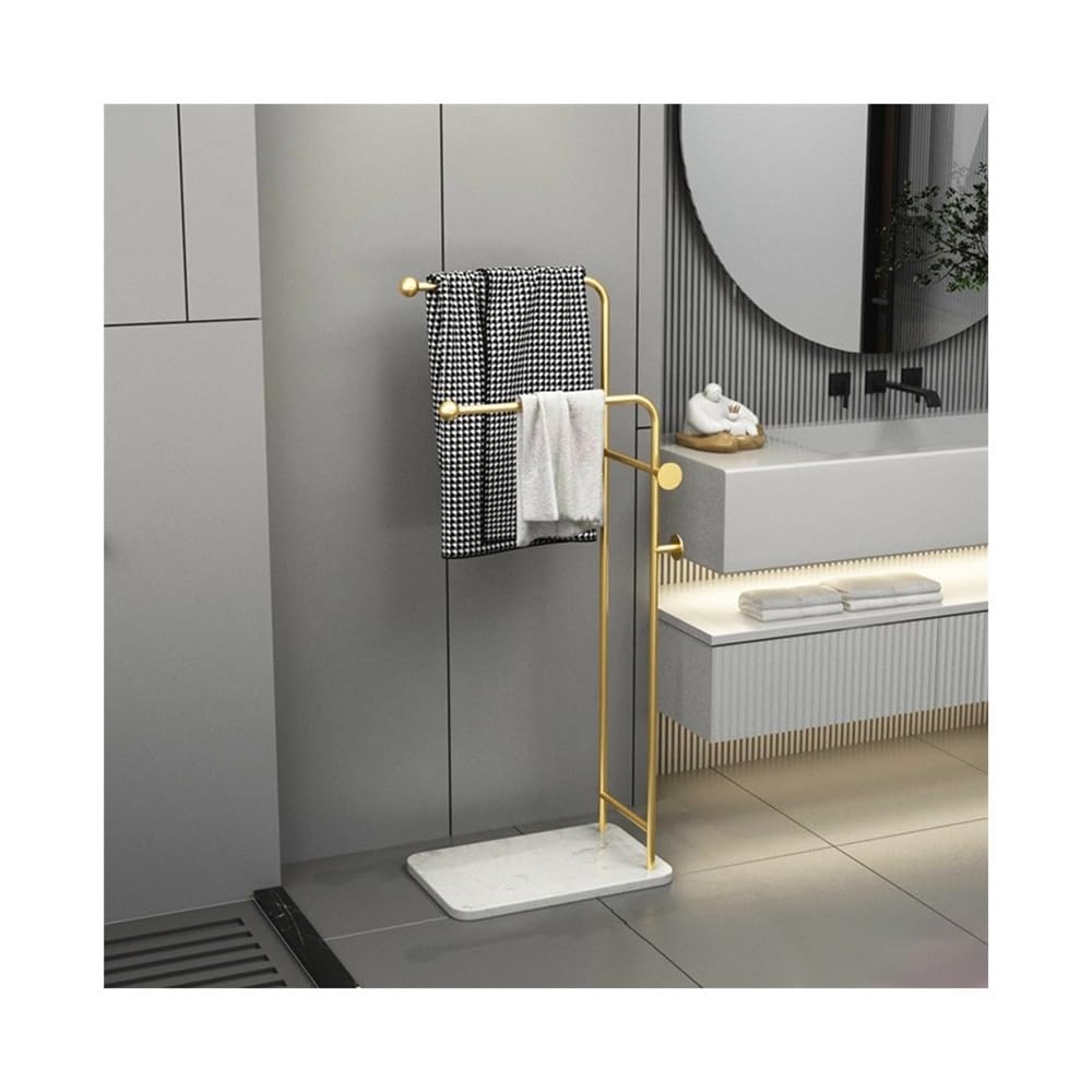 towel rail Towel Rack Bathroom Floor-standing Nordic Iron Toilet Clothes(Black)