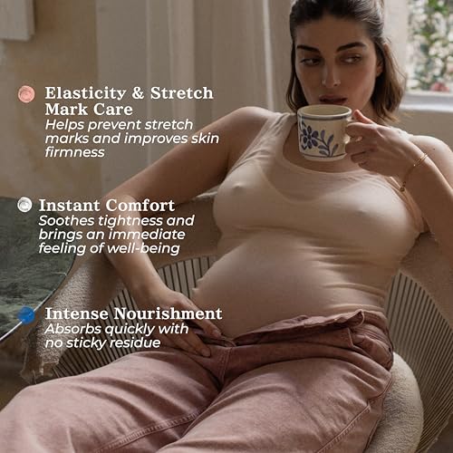 Image of MINOIS PARIS Pregnancy Body Oil - Organic Belly Oil for Stretch Marks Prevention & Removal - Firming Skin Therapy Oil for Pregnant Women - Made in France 3.38 fl oz