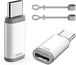 TiMOVO Lightn-ing Female to USB C Male Adapter, 4 Pack USB C to Lightn-ing Adapter Supports Charging & Data Sync with Anti-Lost Loop for iPhone 17/16 Pro Max Plus,iPad Pro/Air, Not for Audio/OTG,White
