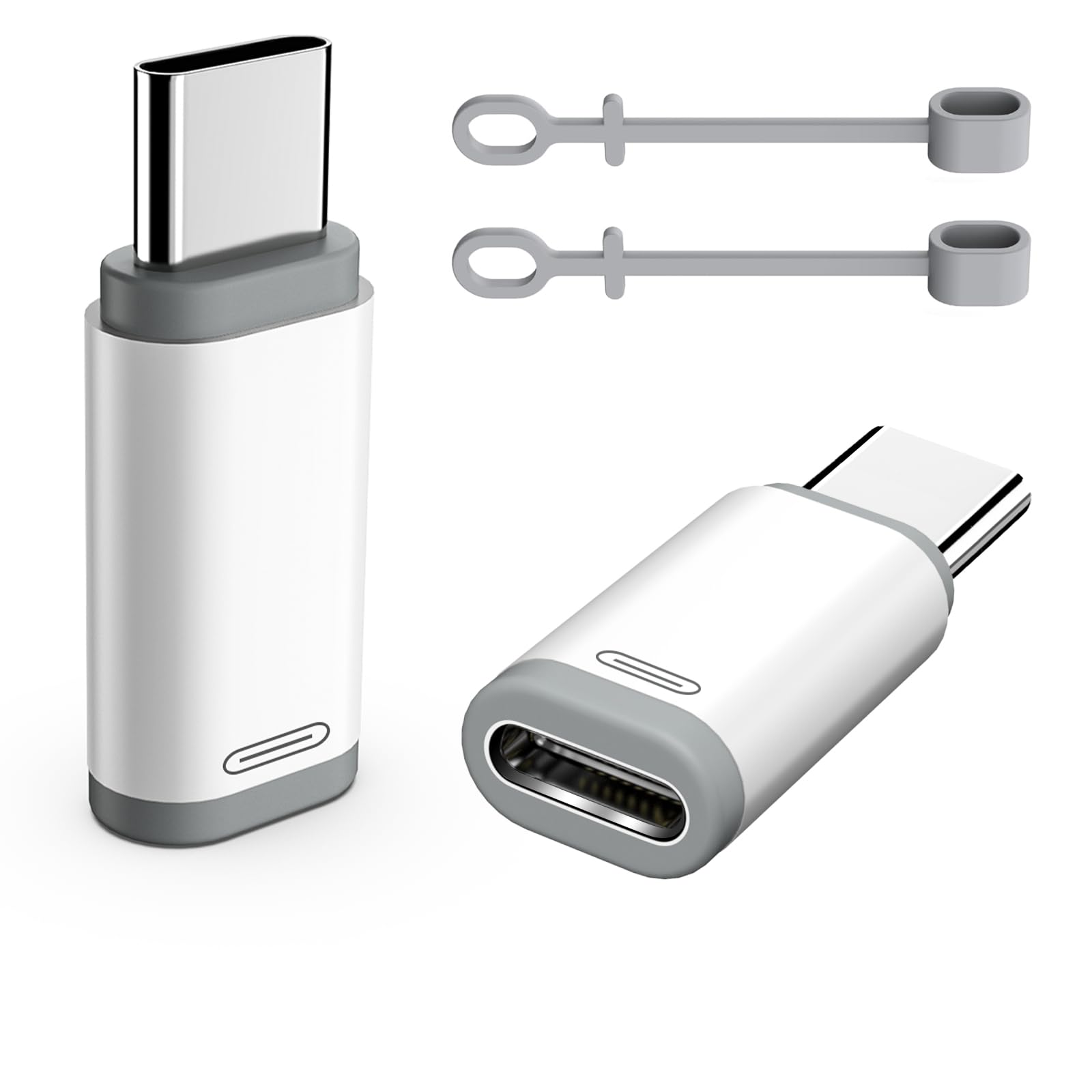 TiMOVO 2 Pack USB-C to Lightning Adapter, Lightning Female to USB C Male Adapter, Charge & Data Sync for iPhone 15/16 Pro Max Plus, iPad Pro/Air, Not for Audio/OTG