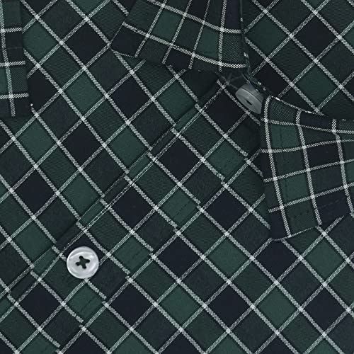 Image of GHPC 100% Cotton Checkered Half Sleeves Regular Fit Formal Shirt for Men