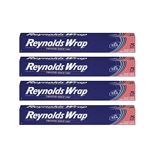 Reynolds Wrap Aluminum Foil, 75 sq ft (Pack of 4)