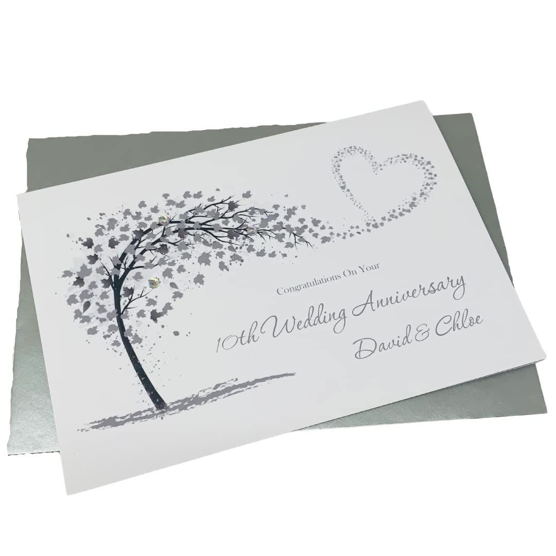 10th Wedding Anniversary Card Personalised Tin 10 Years โ SH 10 โ image 1