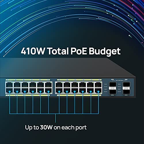 Image of EnGenius 24 Gigabit 802.3at /af PoE+ Port Full Power Layer 2 Managed Switch, 4 SFP Ports, 410W PoE Budget with Centralized Network Management [managed up to 50 EnGenius APs] (EWS1200-28TFP)