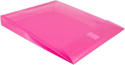 Miniatura 4 de JAM PAPER Sobres de expansión de plástico con cierre de gancho y bucle, extremo abierto, 9 34 x 11 34 con expansión de 1 pulgada, rosa fucsia,