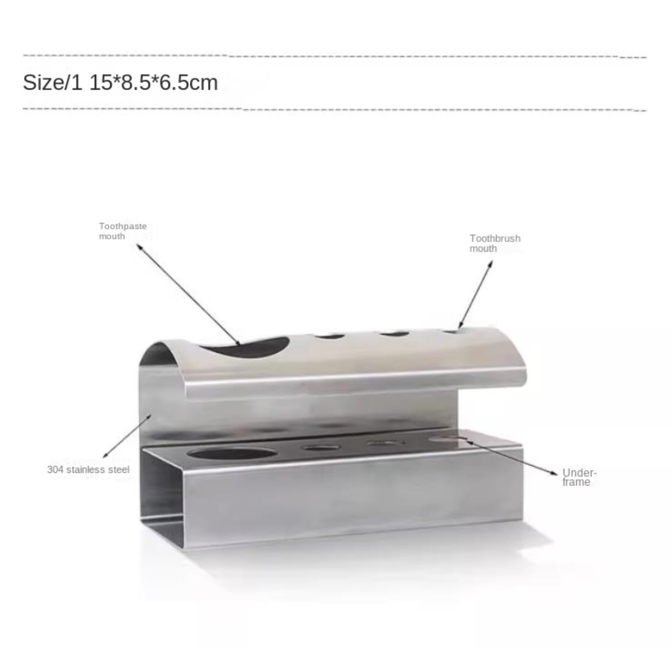 Organizer per Spazzolino da Denti Portaspazzolino da Parete in Acciaio Inox for Bagno con 4 Ganci for Appenderlo Accessori da Bagno