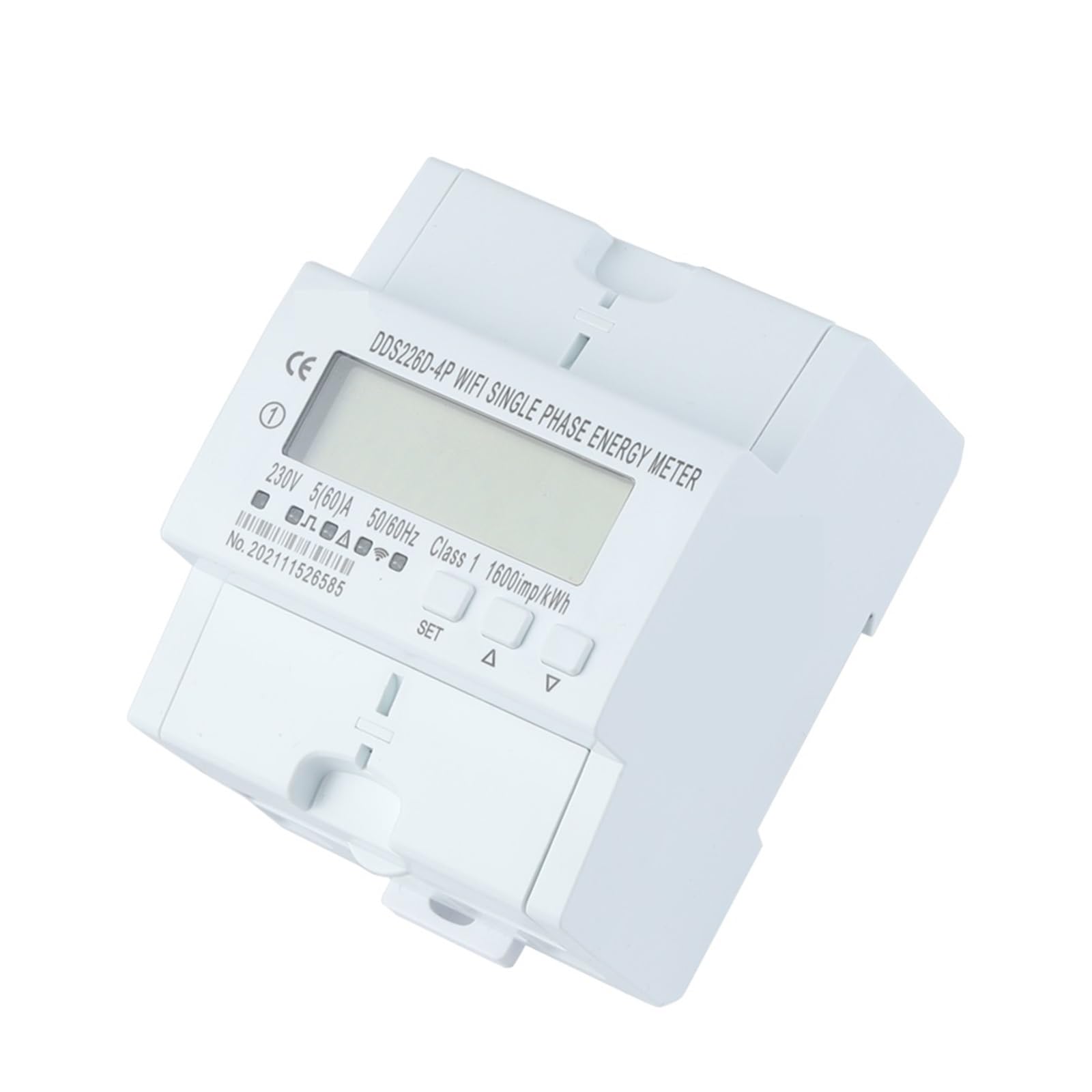 Monitoraggio Dell'Energia del Contatore Intelligen WiFi Smart Series 50/60Hz Contatore di Energia Monofase/Trifase Timer Consumo Energetico Monitor Contatore KWh Wattmetro(DNS226D-7P WiFi 80A)