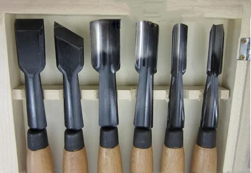 6 pezzi strumenti per intaglio del legno a mano scalpello set di utensili per scalpelli, come mostrato