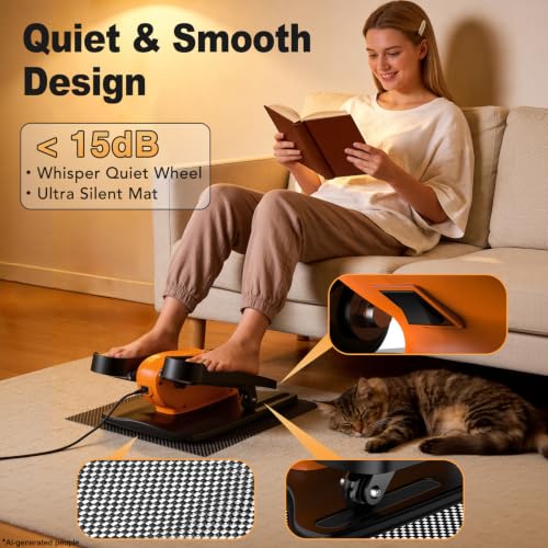 Image of Under Desk Elliptical Machine,Leg Exerciser While Sitting for Seniors with 12 Adjustable Speed RF Remote Control,Quiet & Portable Mini Seated Pedal Exerciser with Non-Slip Mat for Home Office