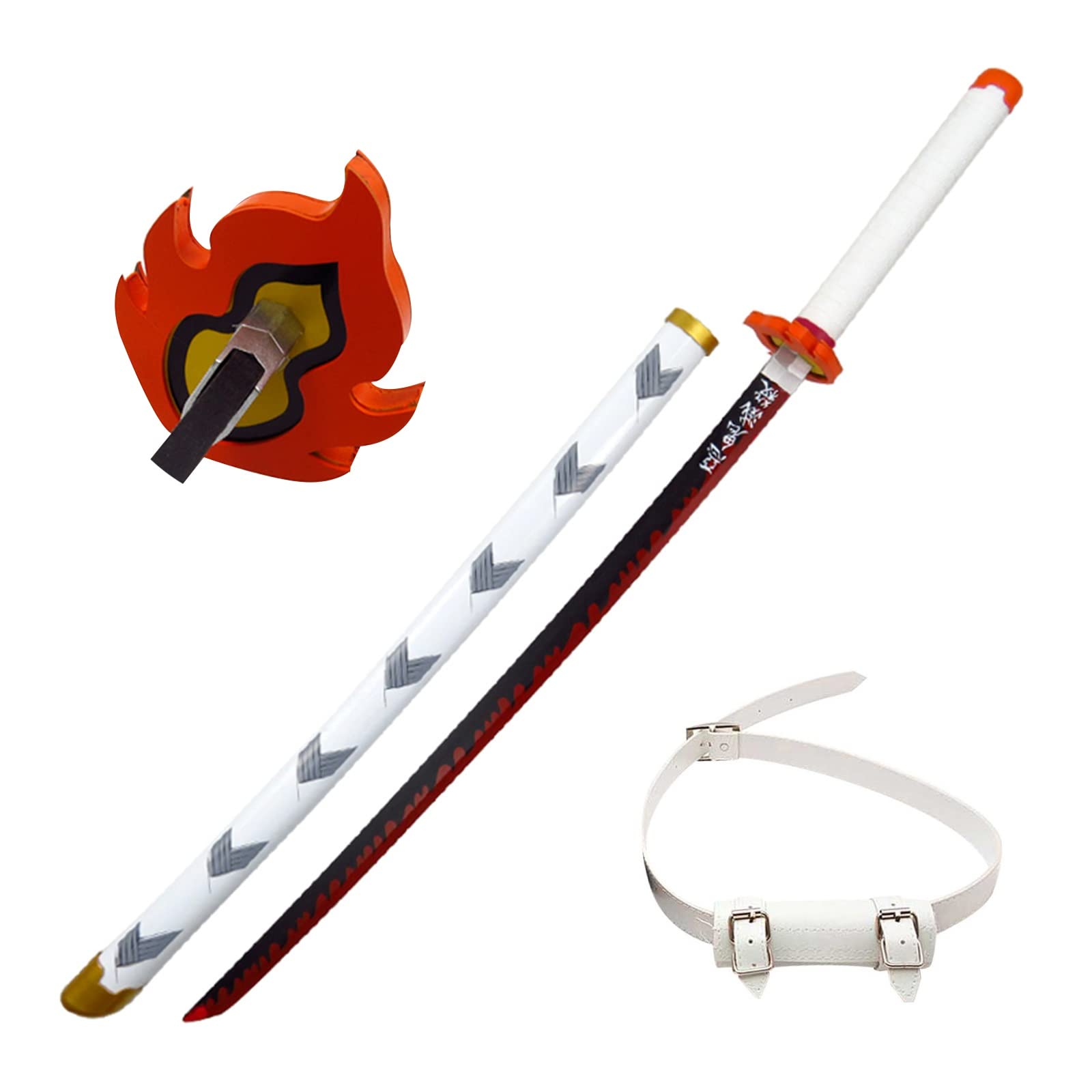 Buy Halloween Prop Cosplay Rengoku Kyoujurou Katana Sword Wood Samurai 