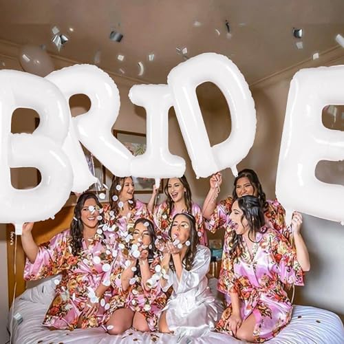 Image of 40inch Bride Balloons - Jumbo Bride to Be Balloons for Bridal Shower Bachelorette Party Decorations and Engagement Party Supplies (White)