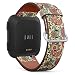 Compatible with Fitbit Versa/Versa 2 / Versa LITE/Leather Watch Wrist Band Strap Bracelet with Quick-Release Pins (Paisley Flowers)