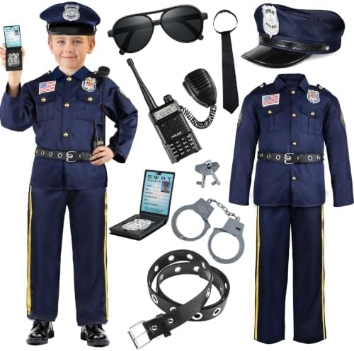 Joycover Halloween Police Costume for Kids Boys, Officer Cop Outfit Set