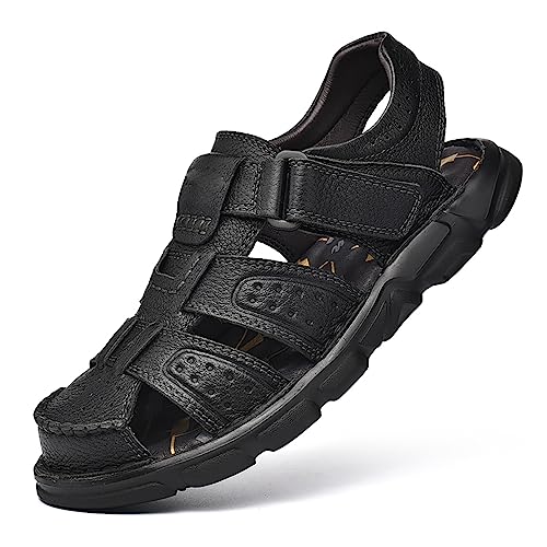 Outdoor Walking Men Sneakers Breathable Men Sandals Leather Casual Shoes for Men Classic Men Sandals(38)